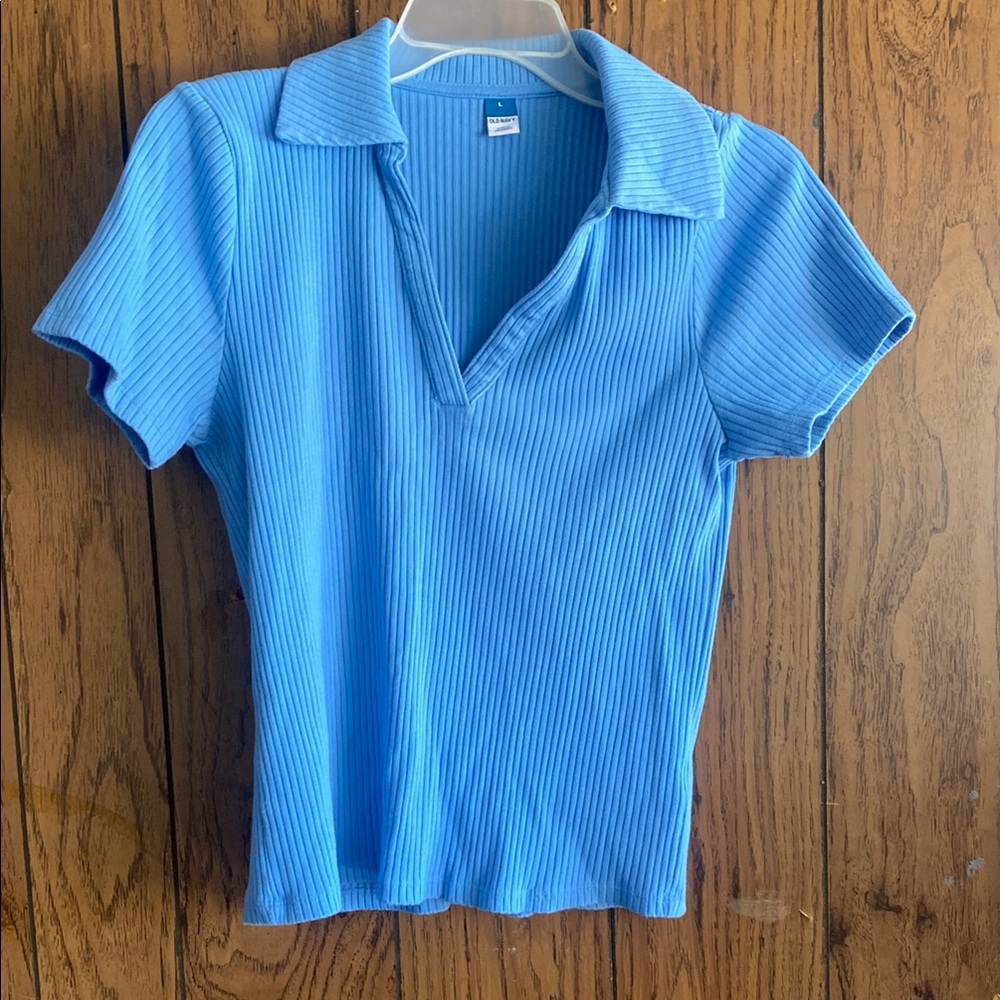 Old Navy Light Blue Ribbed Top